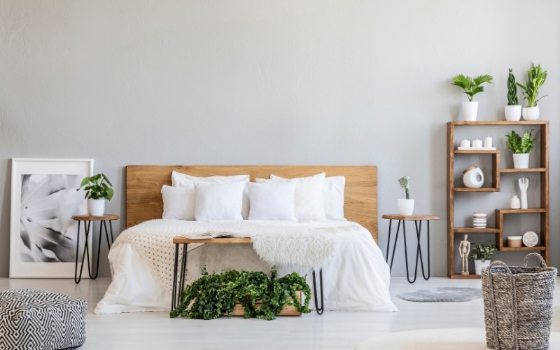 Smart bedroom storage ideas with hydraulic bed and sliding wardrobe for small apartments in Gurgaon