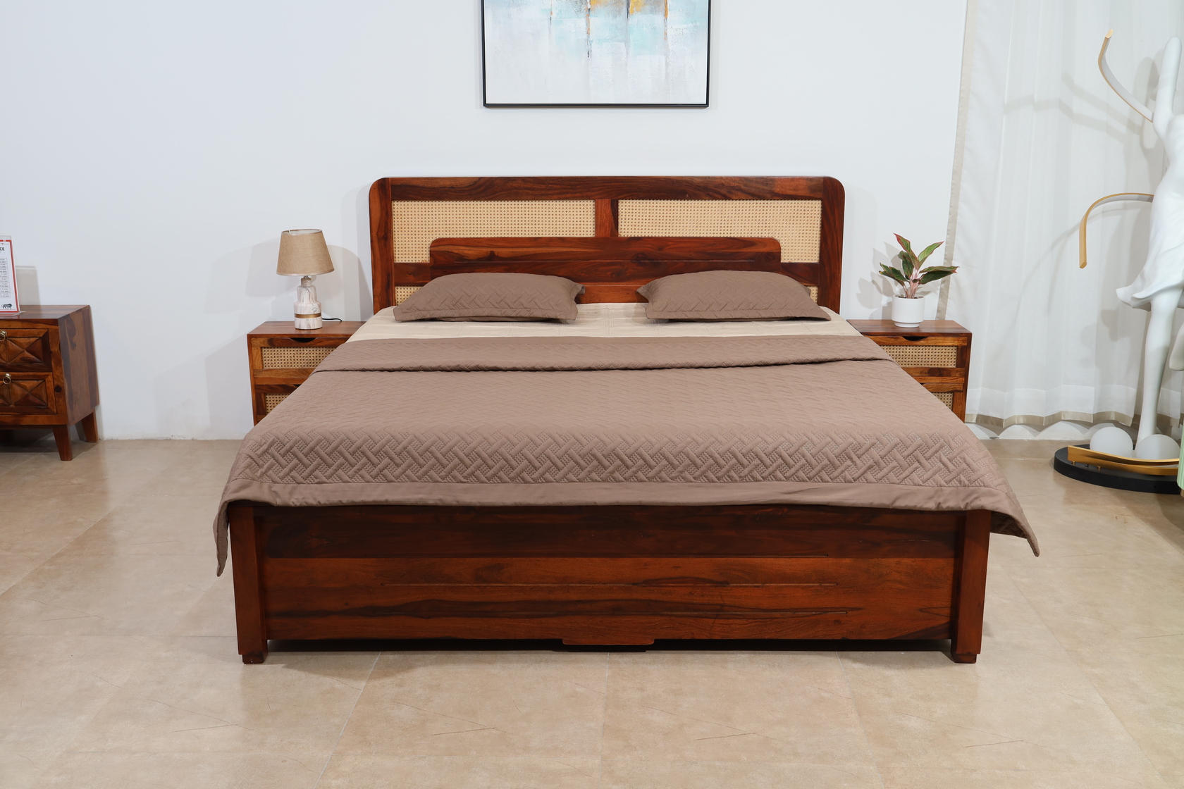 Rattan King Size Bed Without Storage