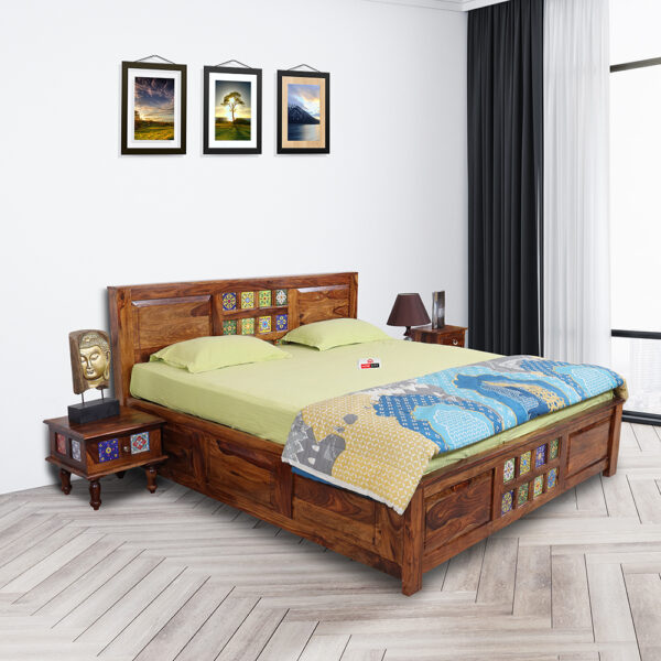 king bed with hydraulic storage