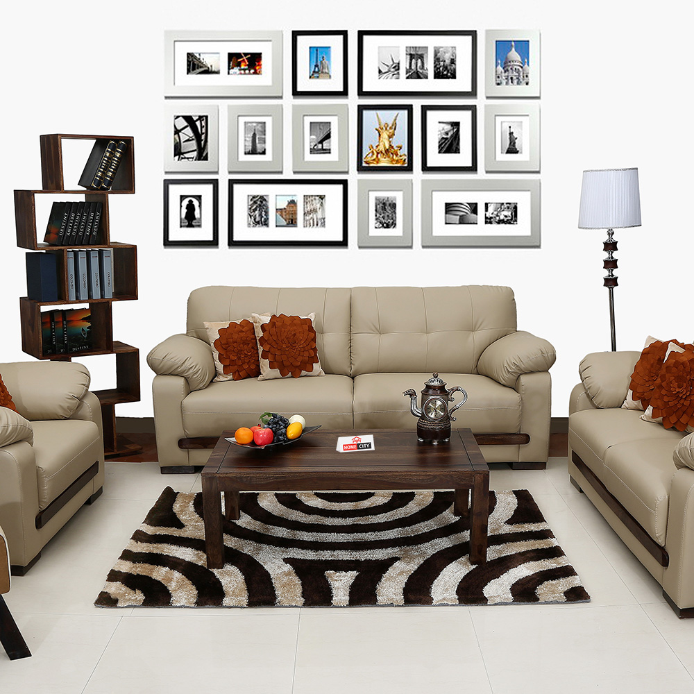 Modern Beige Leather Sofa Save Up To